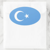 VIUR East Turkestan Uyghur Flag Ovaler Aufkleber (Tasche)