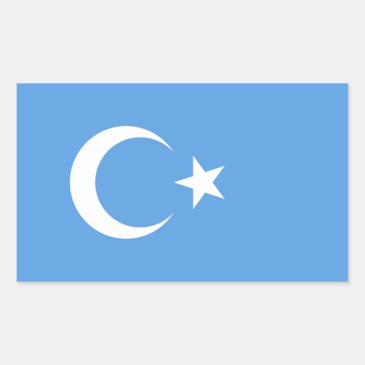 VIUR East Turkestan Uyghur Flag Rechteckiger Aufkleber (Vorderseite)