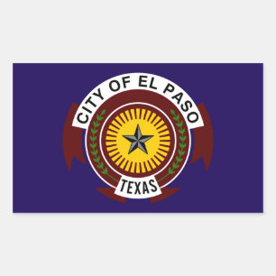 VIUR El Paso Flag Rechteckiger Aufkleber
