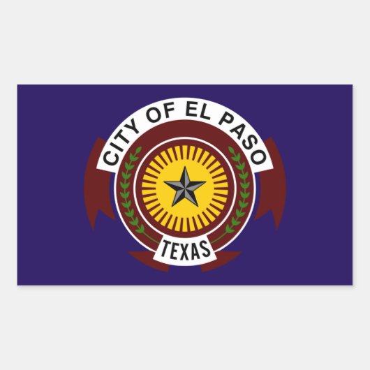 VIUR El Paso Flag Rechteckiger Aufkleber (Vorderseite)