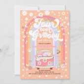 VIUR Ever Groovy Daisy Van 4. Geburtstag Einladung (Vorderseite)