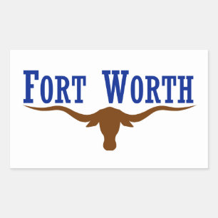 VIUR Fort Worth Flag Rechteckiger Aufkleber