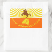 VIUR Jacksonville Flag Rechteckiger Aufkleber (Tasche)