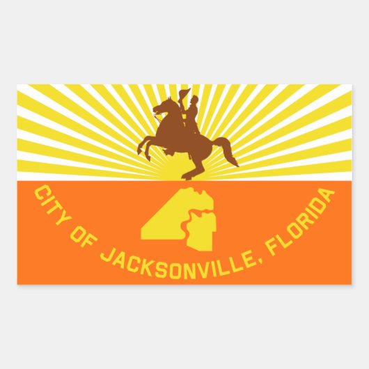 VIUR Jacksonville Flag Rechteckiger Aufkleber (Vorderseite)