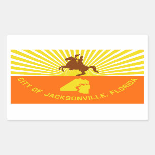 VIUR Jacksonville Flag Rechteckiger Aufkleber