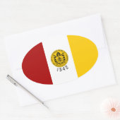 VIUR San Diego Flag Ovaler Aufkleber (Umschlag)