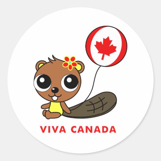 Viva Canada Runder Aufkleber (Vorderseite)