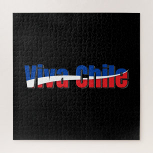 Viva Chile Patriotic Country Flag Typografie Puzzle