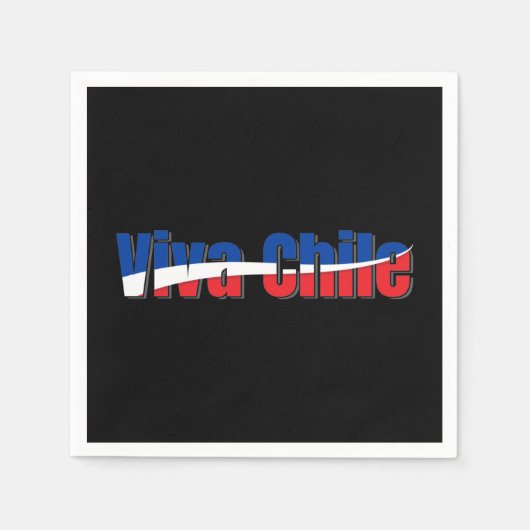 Viva Chile Patriotic Country Flag Typografie Serviette (Vorderseite)