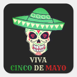 VIVA CINCO DE MAYO Party-Geschenkidee Quadratischer Aufkleber