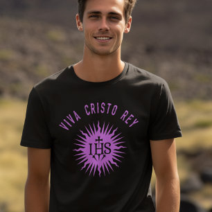 Viva Cristo Rey IHS Heiliges Herz Katholischer T-S T-Shirt