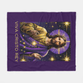 Viva Cristo Rey Katholik Jesus Christus der König Fleecedecke (Vorderseite (Horizontal))