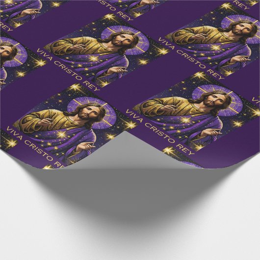 Viva Cristo Rey Katholik Jesus Christus der König Geschenkpapier (Ecke)