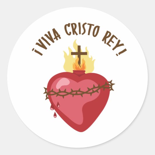 Viva Cristo Rey Runder Aufkleber (Vorderseite)