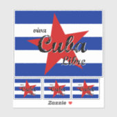 Viva Cuba Libre, Havanna, Fidel Castro, Che Guevar Aufkleber (Blatt)