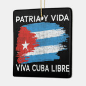Viva Cuba Libre Patria Y Vida Cuba Flag Keramikornament (Links)