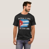 Viva Cuba Libre Patria Y Vida Cuba Flag T-Shirt (Vorne ganz)