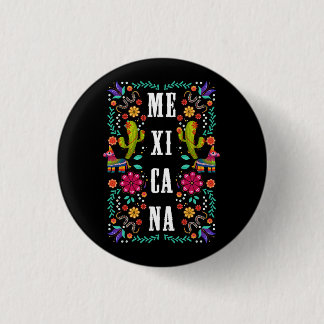 Viva el Mexico Proud Mexiko Mexiko Blume Symbol Button
