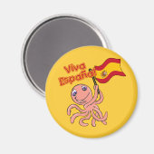 Viva Espana mit Octopus Soccer Tshirt Magnet (Vorderseite/Rückseite)