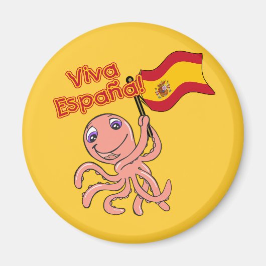 Viva Espana mit Octopus Soccer Tshirt Magnet (Vorne)