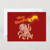 Viva Espana mit Octopus Soccer Tshirt Postkarte (Vorne/Hinten)