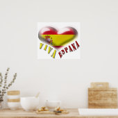 Viva Espana Spanien Wappen Herz drucken Poster (Küche)