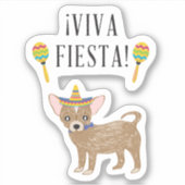 !Viva Fiesta! Chihuahua Aufkleber (Vorderseite)