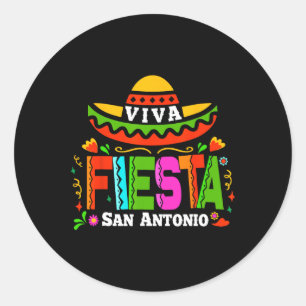 Viva Fiesta San Antonio Cinco De Mayo Sombrero Wom Runder Aufkleber