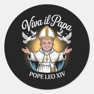 Viva Il Papa Leo Xiv 1 Runder Aufkleber