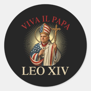 Viva Il Papa Leo Xiv Erster amerikanischer Pontiff Runder Aufkleber