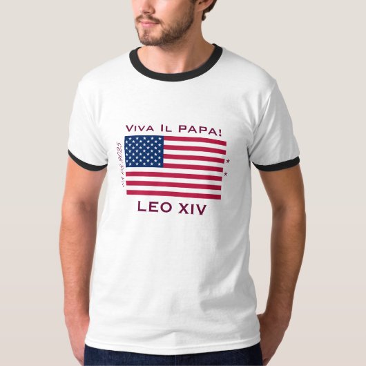 Viva Il Papa LEO XIV Ringer T - Shirt (Vorderseite)