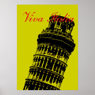 Viva Italia Schiefer Turm von Pisa Poster