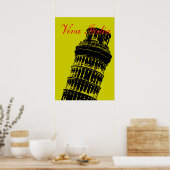 Viva Italia Schiefer Turm von Pisa Poster (Küche)