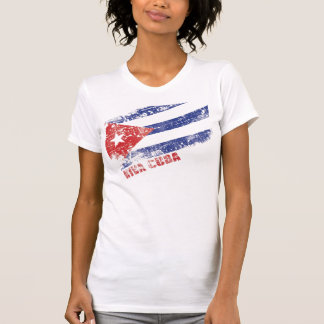 Viva Kuba beunruhigte Flagge T-Shirt