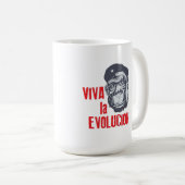 "Viva la Evolucion" (Lange Evolution). Kaffeetasse (VorderseiteRechts)
