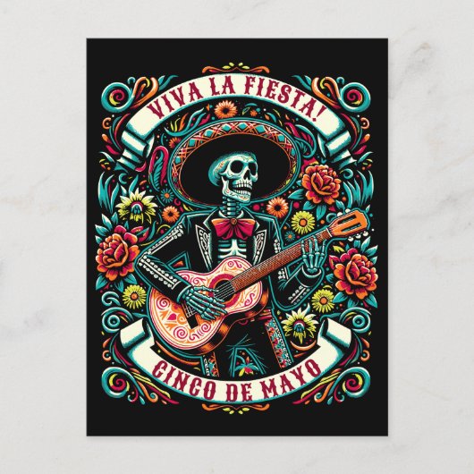 Viva La Fiesta! Cinco de Mayo Design Postkarte (Vorderseite)
