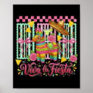 Viva La Fiesta Süße Piñata Sombrero Geburtstag Poster