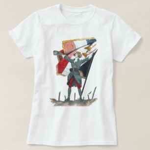 Viva la France Feminist Militär Uniform und Flagge T-Shirt