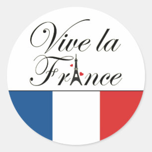 Viva la France Typografie Runder Aufkleber