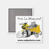 "Viva La Maquina" E-E Yellow Jacket Dragster Magne Magnet (Vorderseite/Rückseite)