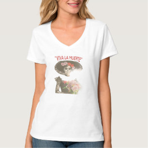 Viva la Muerte Vintage-Gothik-Blumen-T-Shirt T-Shirt