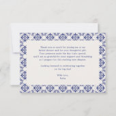 Viva La Novia Blue Talavera Brautparty Dankeskarte (Rückseite)