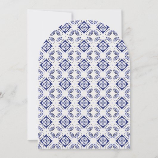 Viva La Novia Blue Talavera Brautparty Einladung (Rückseite)