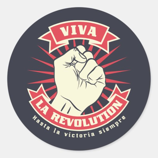Viva La Revolution Runder Aufkleber (Vorderseite)