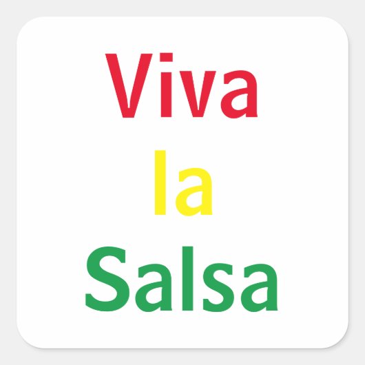 Viva la salsa quadratischer aufkleber (Vorderseite)