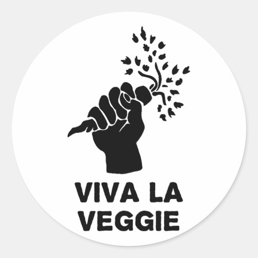 Viva La Veggie Runder Aufkleber (Vorderseite)