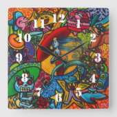 Viva La Vida By Squid Fear City Quadratische Wanduhr (Vorderseite)