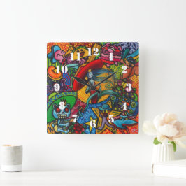 Viva La Vida Von Squid Fear City Quadratische Wanduhr
