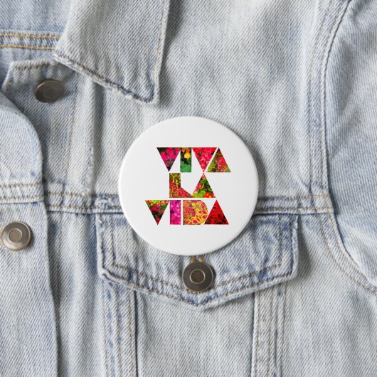 VIVA LA VIDA White Floral Letters Button (Beispiel)