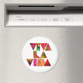 VIVA LA VIDA White Floral Letters Round Magnet (In Situ (Geschirrspüler))